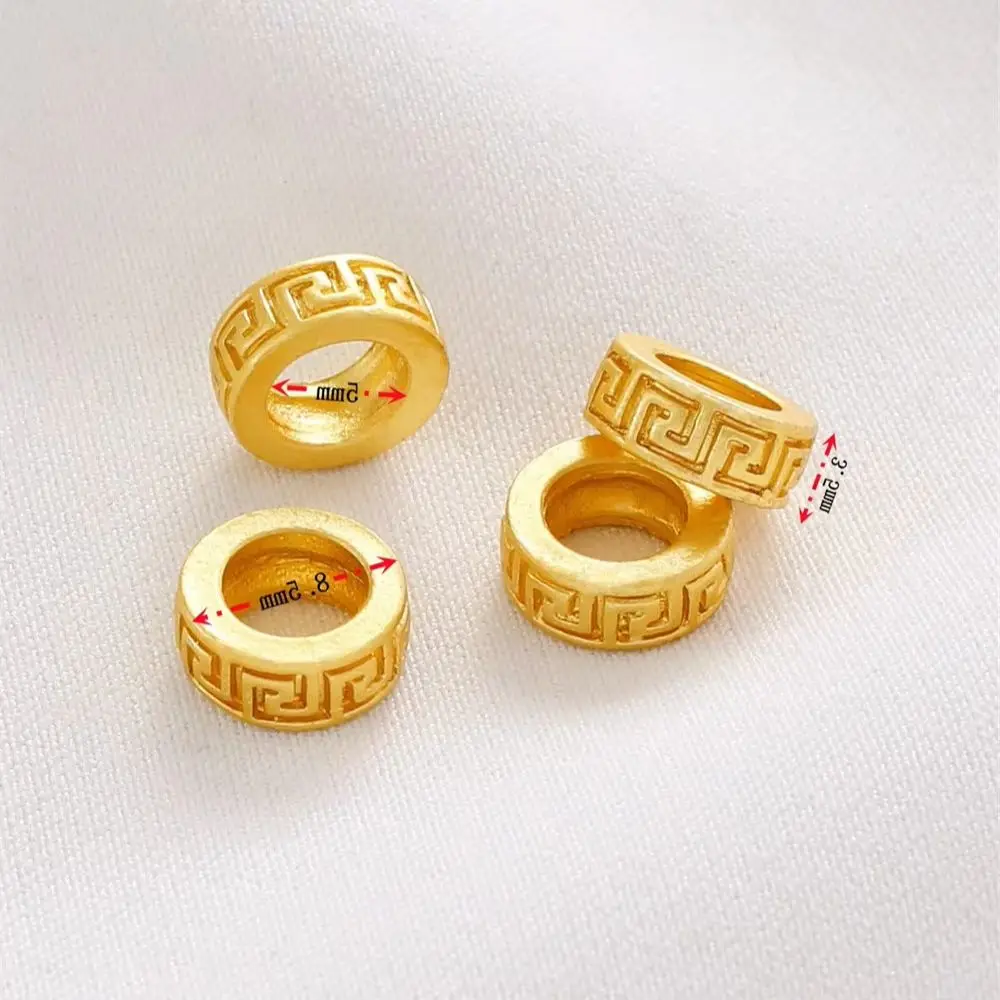 

14K Matte Gold Tibetan Swastika Pattern Bead Spacer Loose Bead DIY Handmade Bracelet Necklace Bracelet Jewelry Accessories