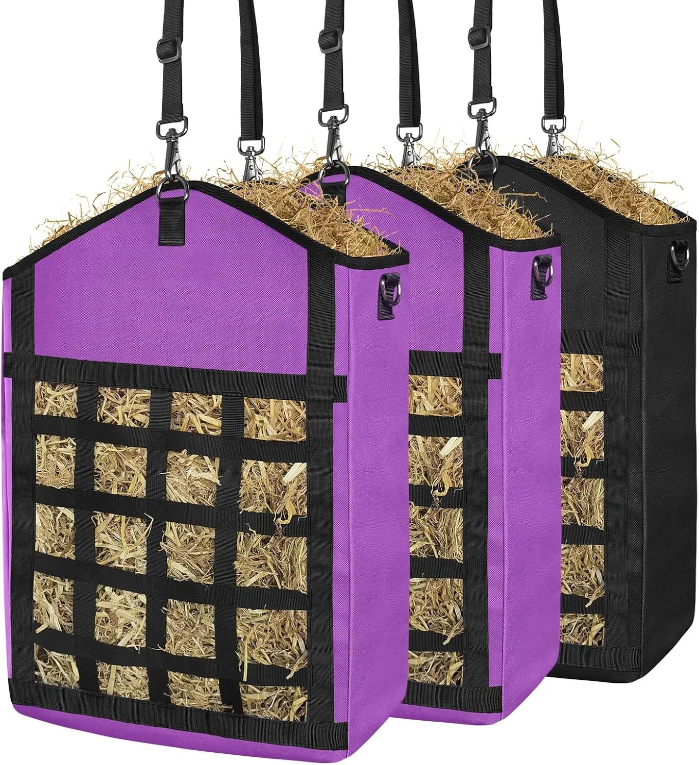 2025 نايلون سهل التعليق لتغذية قش الماعز كيس قش تغذية الحصان