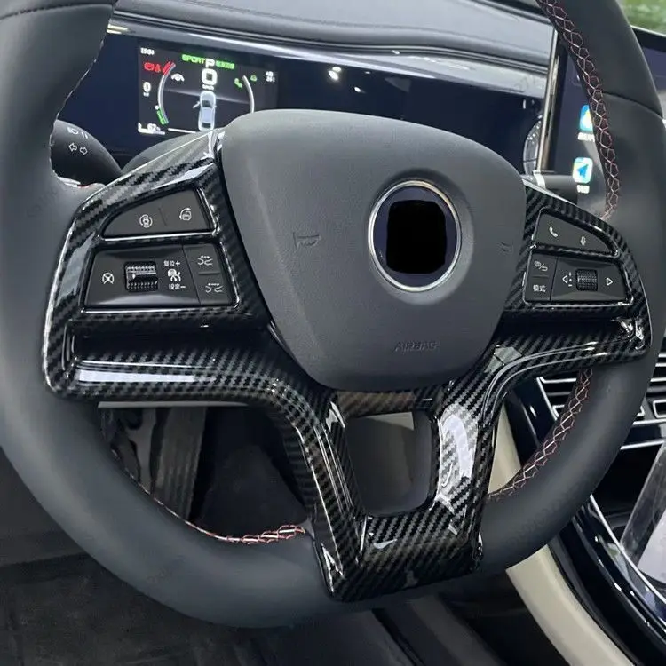 Suitable for BYD Song PLUS 2023-2026 Interior Modified One-piece Steering Wheel Glossy Cover Decorative Sticker Decor Durable