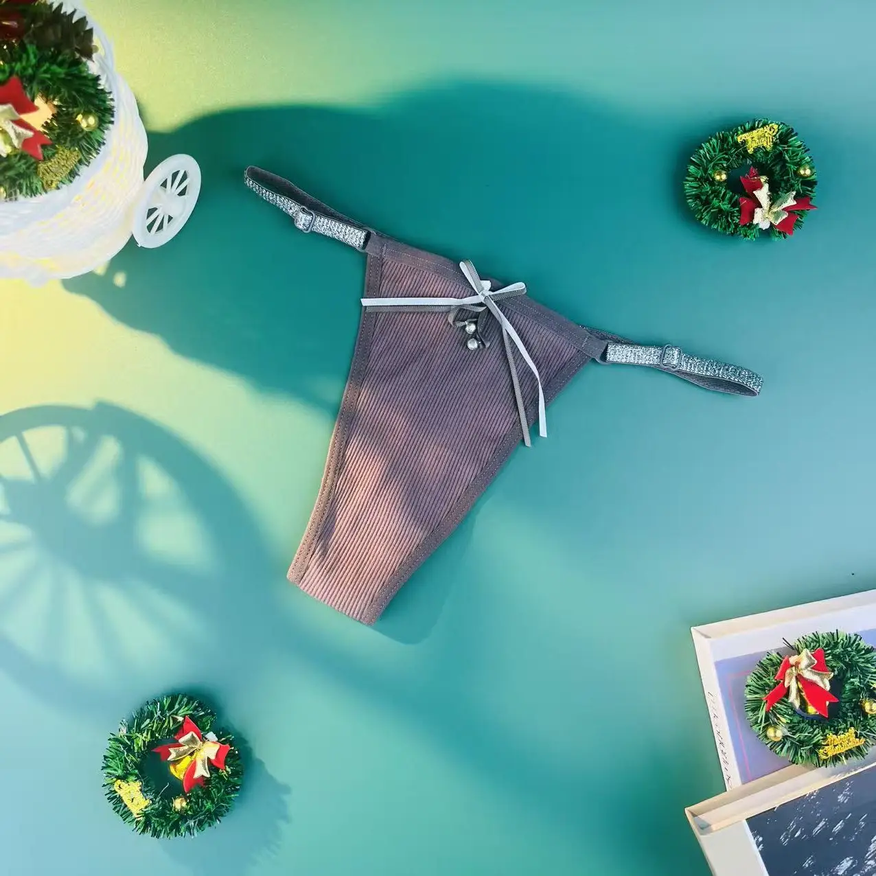 10 pièces [culottes pour femmes] cadeaux de noël d'halloween string de couleur unie mignon dame sous-vêtements en string slips de Lingerie féminine