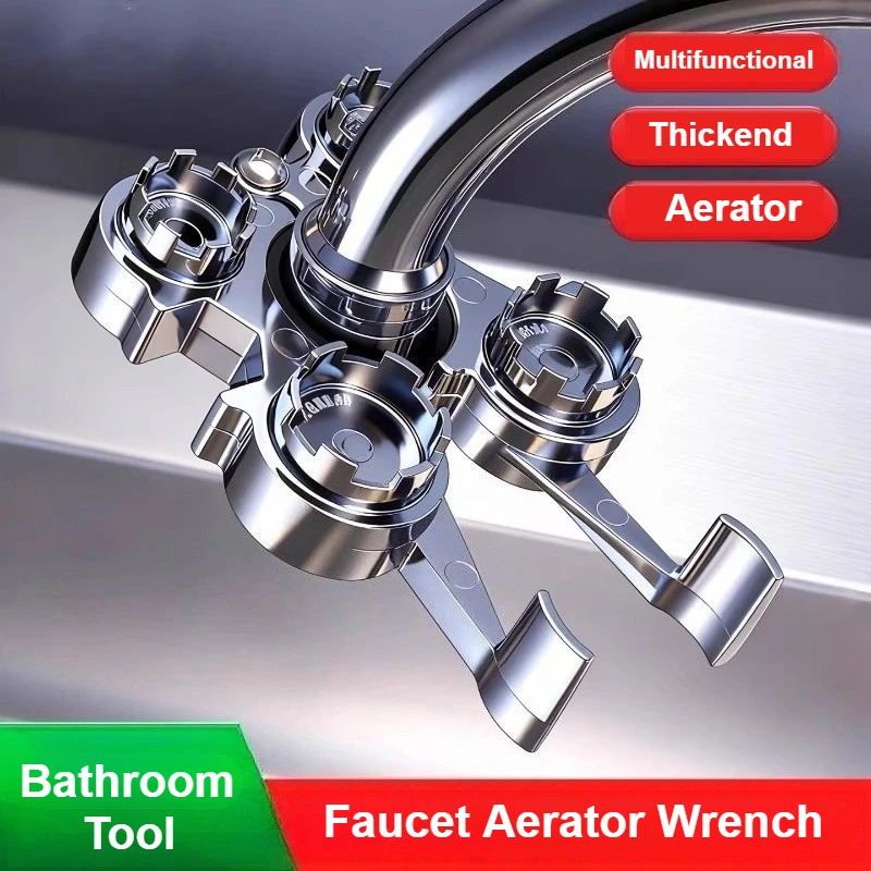 

Faucet Aerator Wrench, Kitchen and Bathroom Valve Core Special Disassembly, Installation and Maintenance Tool, Multifunctional