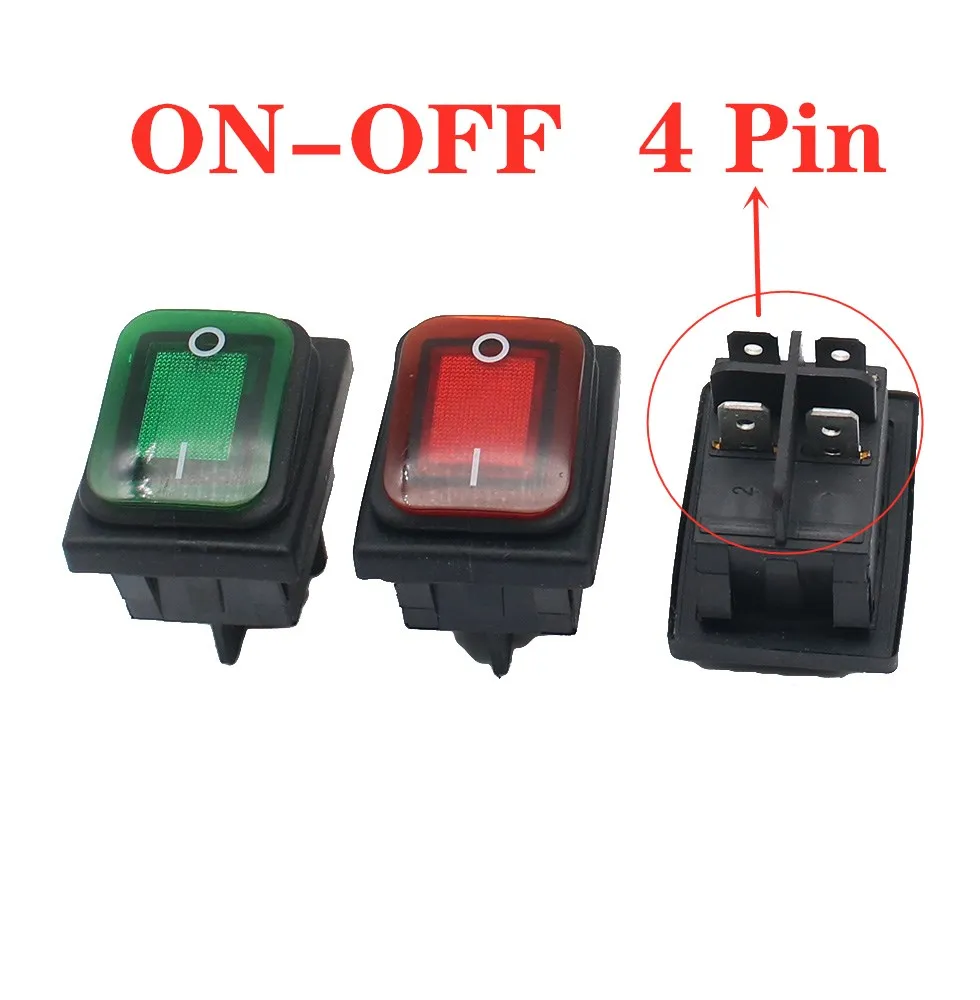 KCD4 Waterproof Switch Rocker Switch Power Switch 2 position/ 3 position 4/6 Pins  self-locking 16A 250VAC/ 20A 125VAC