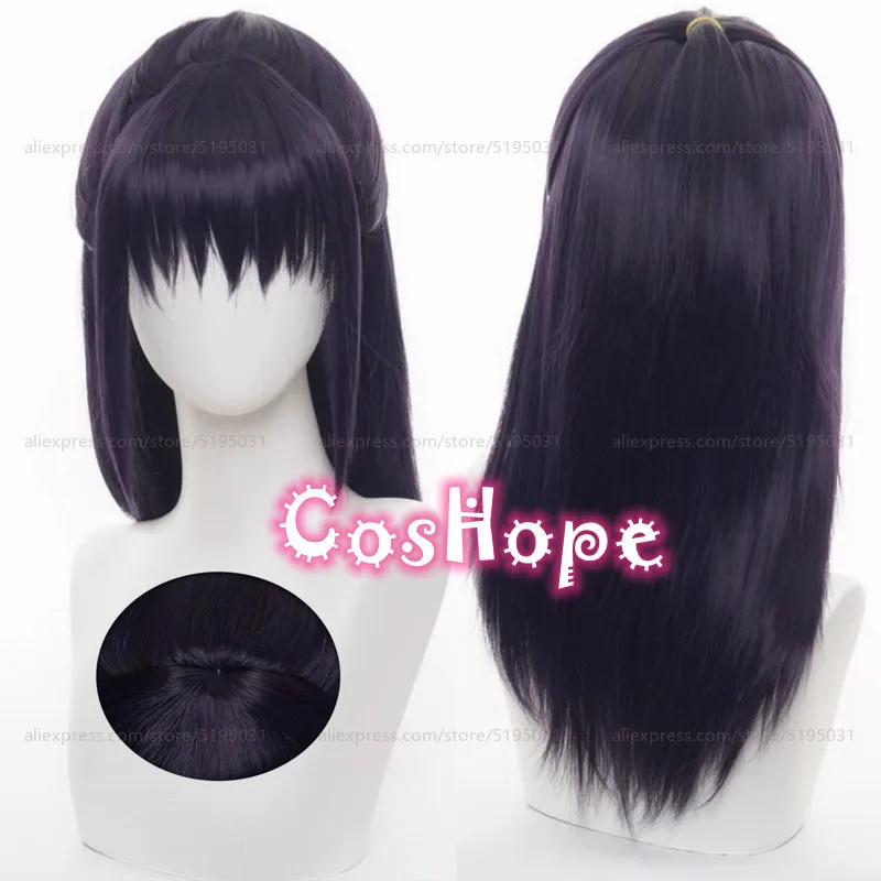 Iori Utahime Cosplay Wig Women Dark Purple Wig Cosplay Anime Cosplay Wigs Heat Resistant Synthetic Wigs