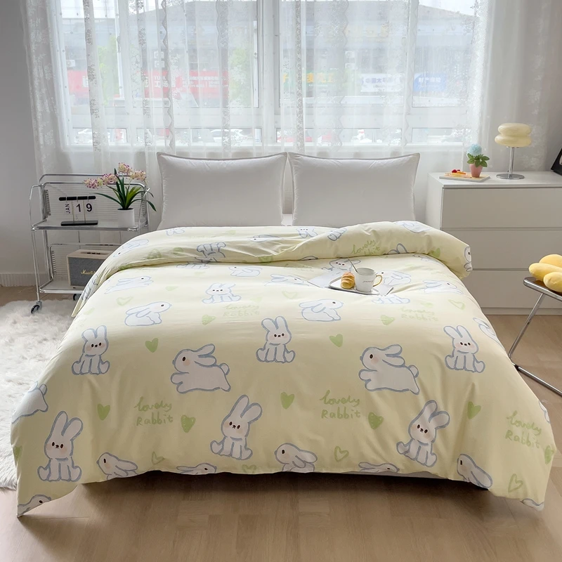 

Cartoon Rabbit Animal Cotton Duvet Cover Cute Bunny Comforter Cover Kids Girls Home Bedroom 1pcs Quilt Cover Without Pillowcase