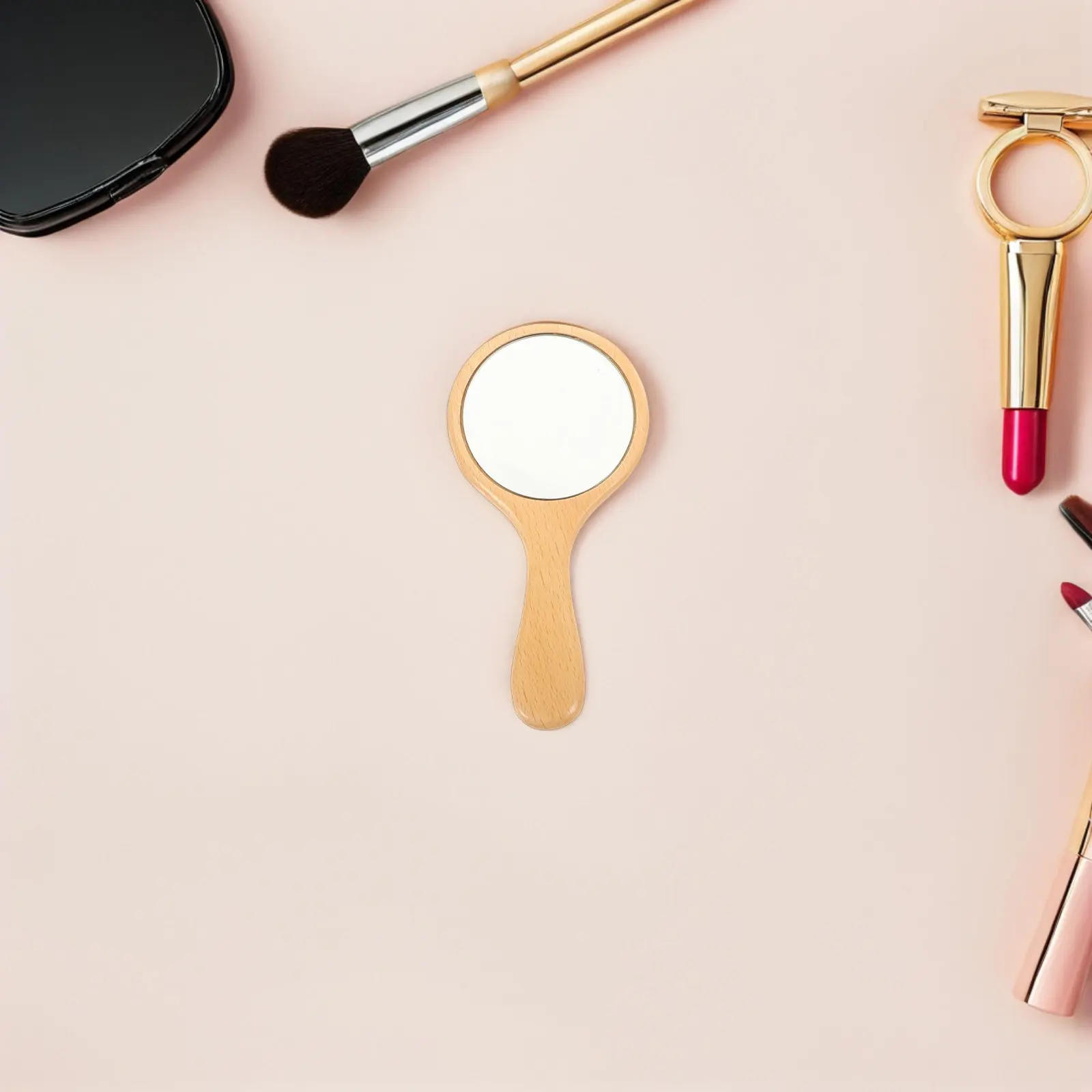 

4 Pcs Mirror Handheld Personal Mirrors Compact Small Desk Khaki Holiday for Women