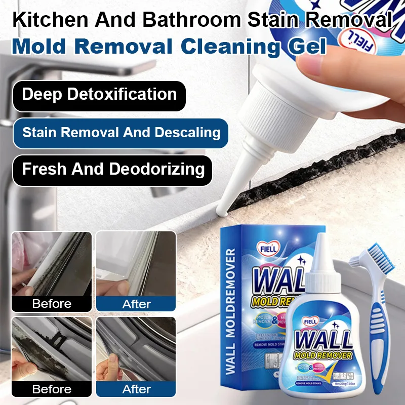 Kitchen Bathroom Stain Remover and Mold Remover Gel Strong Mildew Cleaner  Lasting Protection Anti Mold Cleaning Solution