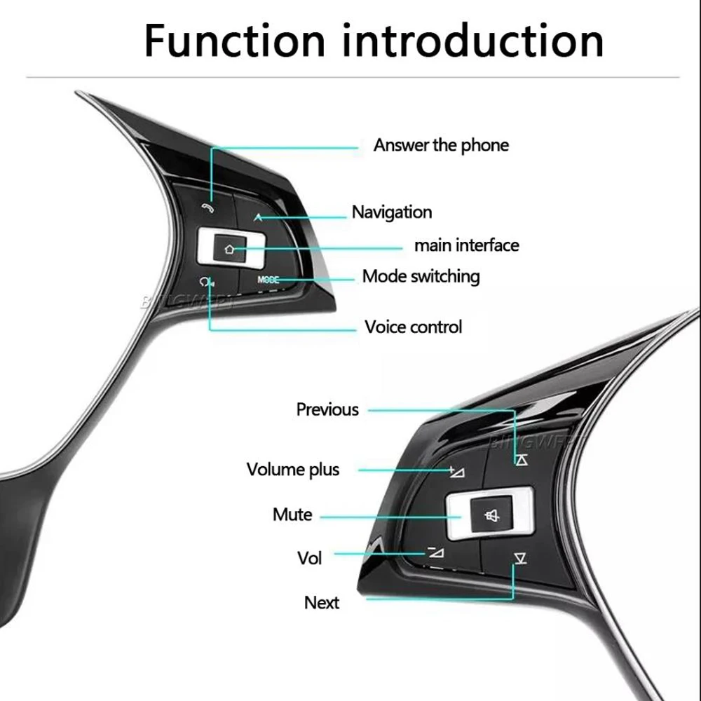 Multi-media Steering Wheel Phone Switch Buttons For VW POLO Golf Touran Passat 2016 2017 2018 2019 For VW Jetta 2017-2019