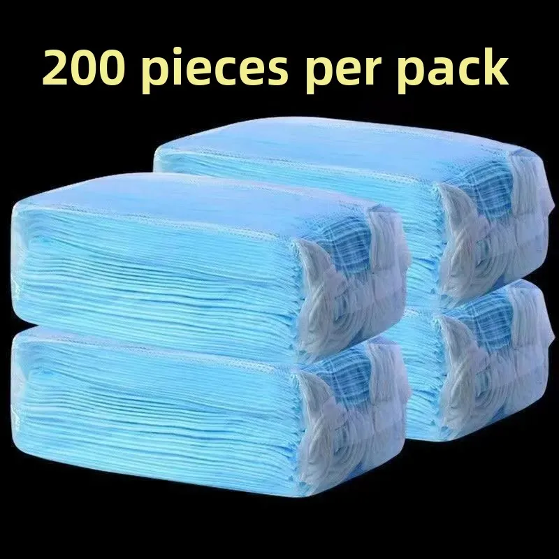 Four-Layer Thickened Disposable Flat Mask Independent Packaging Dustproof Fluid Resistant Comfortable Breathable for Men And ...