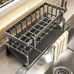 Kitchen Stainless Steel Sink Drain Rack Sponge Storage Faucet Holder Soap Drainer Towel Rack Shelf Organizer Kitchen Accessories