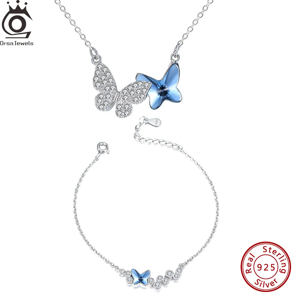 

Роскошное ожерелье ORSA JEWELS с бабочкой из циркония, женское колье-чокер, винтажная блестящая цепочка на шею, ювелирные изделия SWN03