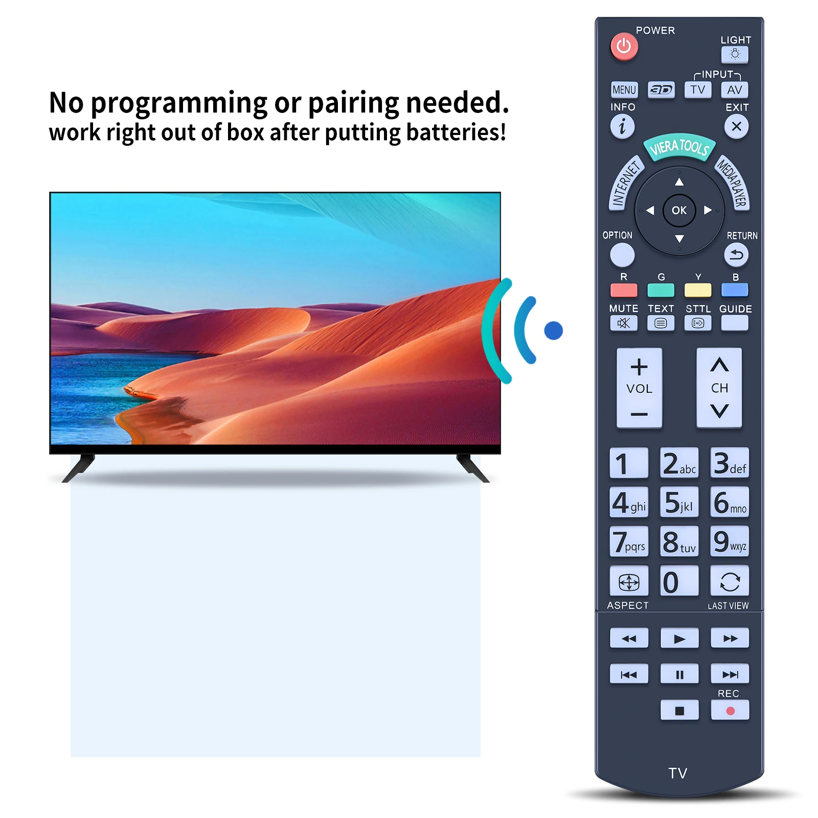 Nuovo telecomando muslimatexper PANASONIC TV per TH58AX800A TH60AS800A TH65AX800A Fernbedienung