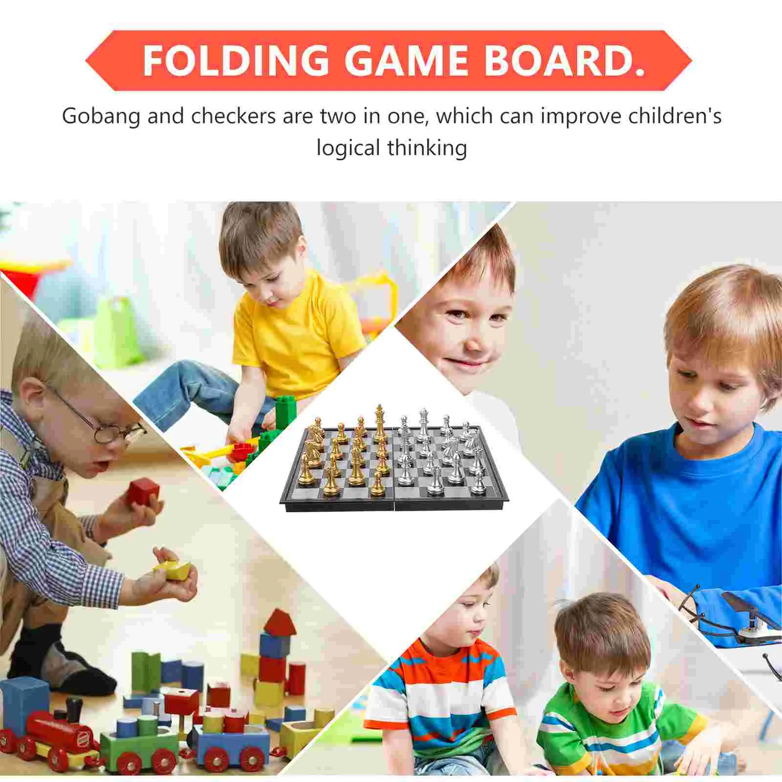 1 Set Magnetic Folding Chess Magnet Chess Board Game Educational Toy Puzzle Board Game Foldable Chessboard Game for Boys Girls S