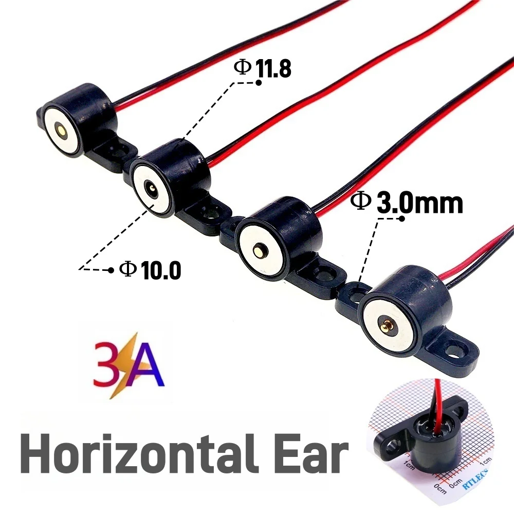 1Set Runde Horizontale Montage Löcher 3A Strom Wasserdichte Magnetische Pogo Pin Stecker Power Ladegerät USB Kabel Männlich Weiblich – Detail 1