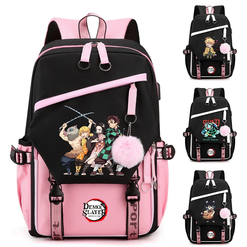 

Demon Slayer Backpack Teenage Girl Boy Back To School Backpack Cartoon Canvas Backpack Women Cute Rucksack Anime Bookbag Mochila