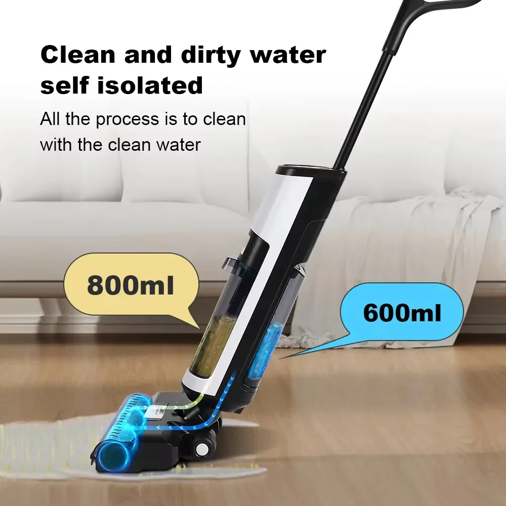 Multifunctional Cordless Wet Dry Floor Cleaner Self-Cleaning Large Capacity Water Tank 150W Low Noise Mop For Hard Floor Carpet