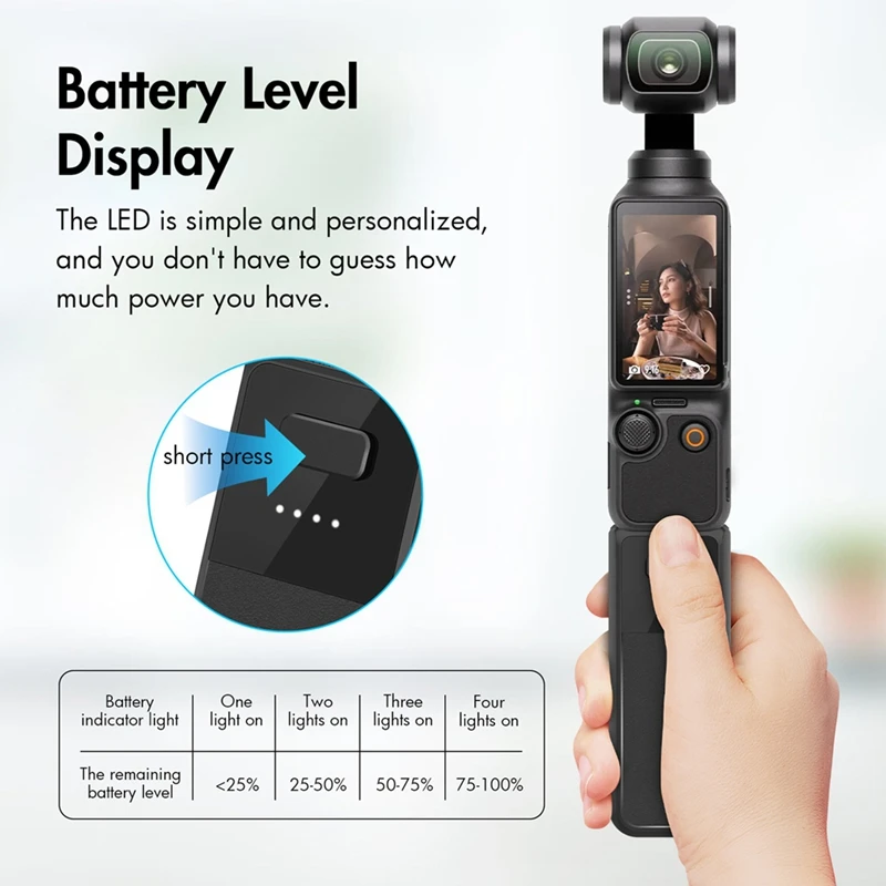 Handheld Power Bank For DJI Osmo Pocket 3 Hand Grip 2800Mah Battery Handle With Type-C Interface Battery Grip