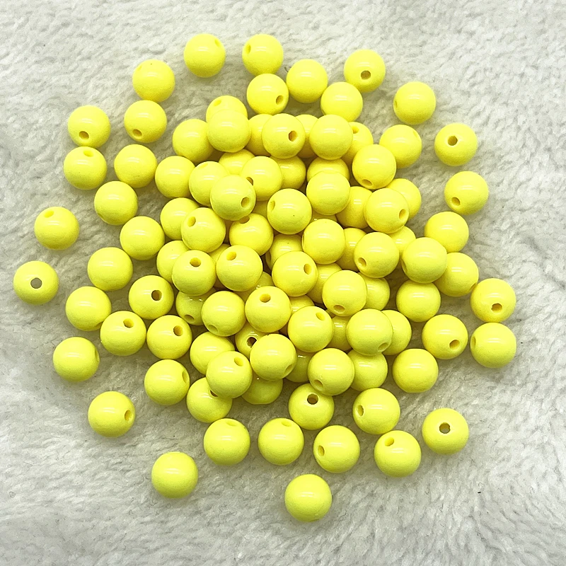 4/6/8mm Round Charms Acrylic Beads Loose Spacer Beads for Jewelry Makeing DIY Handmade Bracelet Necklace