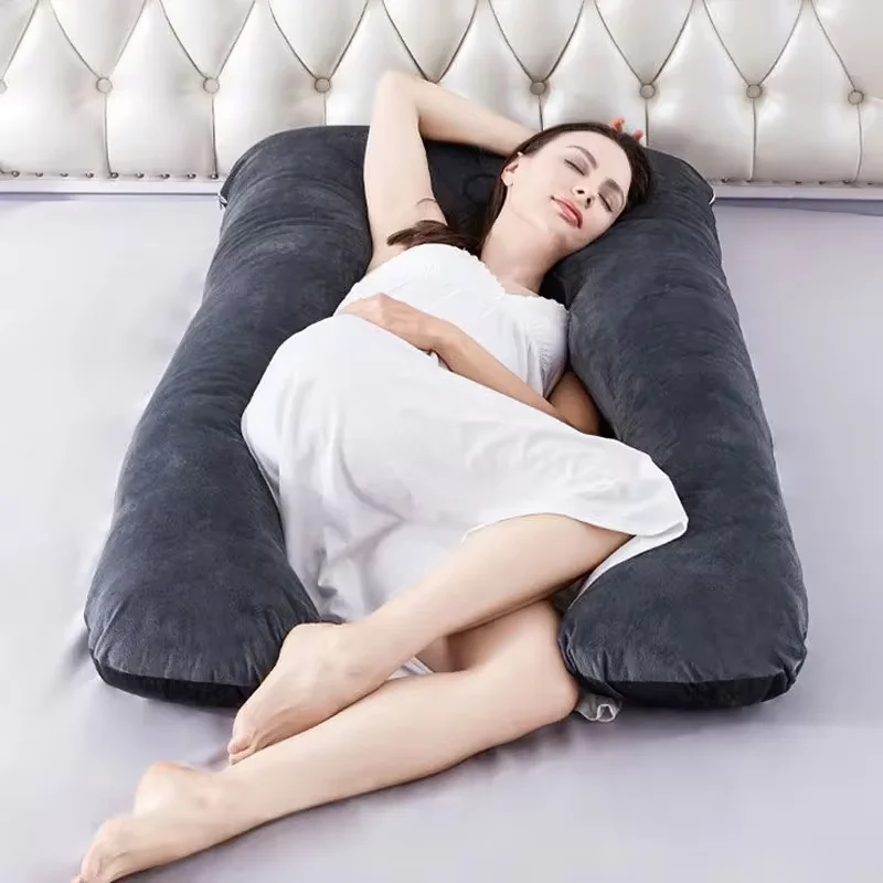 Multifunctional U-shaped Maternity Pillow Pregnancy Soft Nap Cushion Pillow Simple Pregnant Women Side Sleeping Support Pillow
