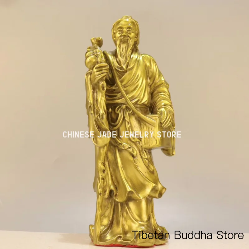 Brass statue of the famous doctor Hua Tuo, used by hospital physicians, suitable for pharmacy shops, as a craft item, desktop or