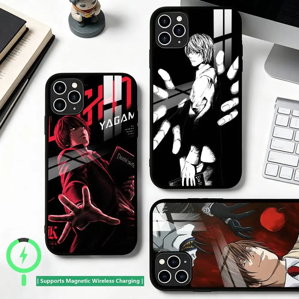 D-Death Note Kira Anime  Phone Case For iPhone17,16,15,14,13,12,11 Plus,Pro Supports Magnetic Wireless Charging