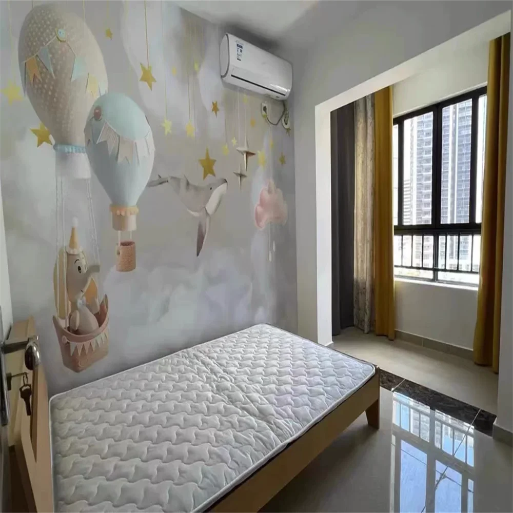 خلفية جدارية مخصصة لغرفة المعيشة إعداد ورق حائط بالونات ملونة يطير حلم صور خلفية للجدران ملصقات ثلاثية الأبعاد