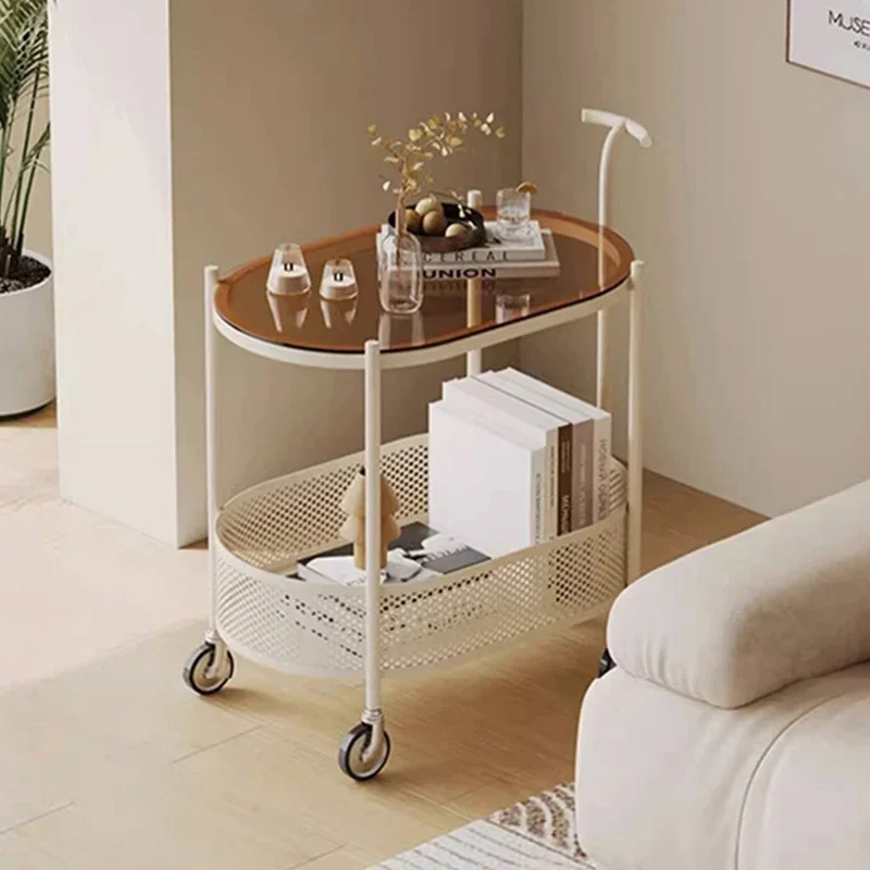 

Trolley Storage Rack Movable Creative Sofa Side Cabinet Mobile Cart Storage Bed Head Wheels Salon Furniture