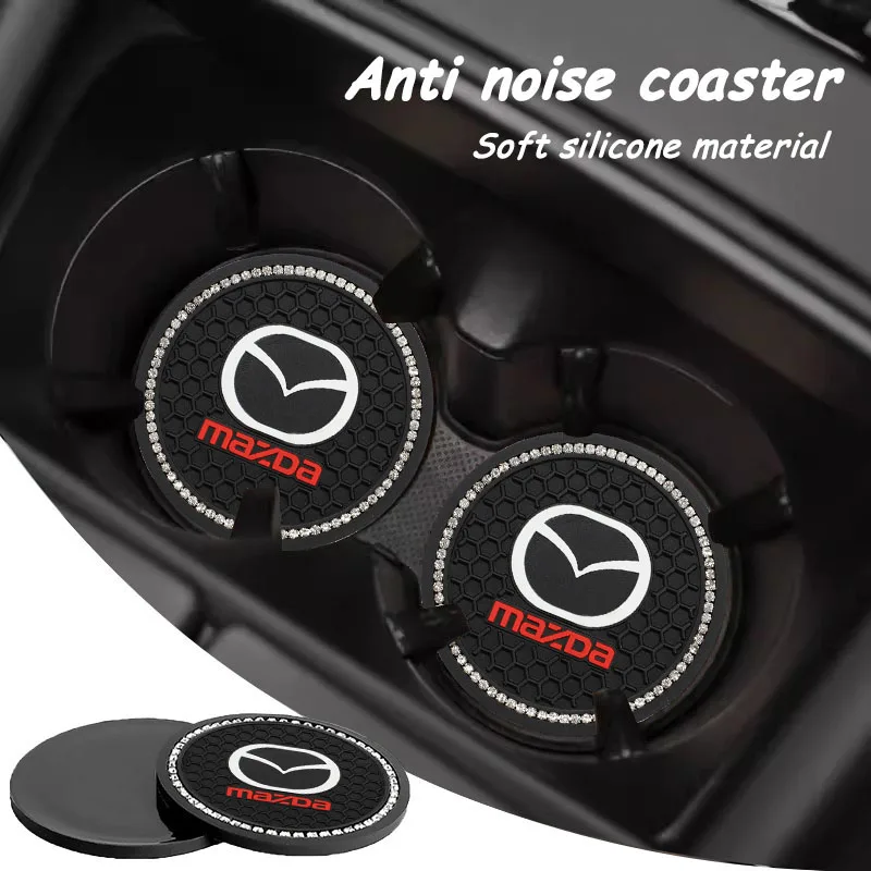 

2Pcs Silicone Car Cup Mat Anti Noise Coaster Accessories For Mazda 2 6 3 CX5 CX80 CX70 CX90 MX30 CX60 CX50 CX30 BT50 e-TPV CX3