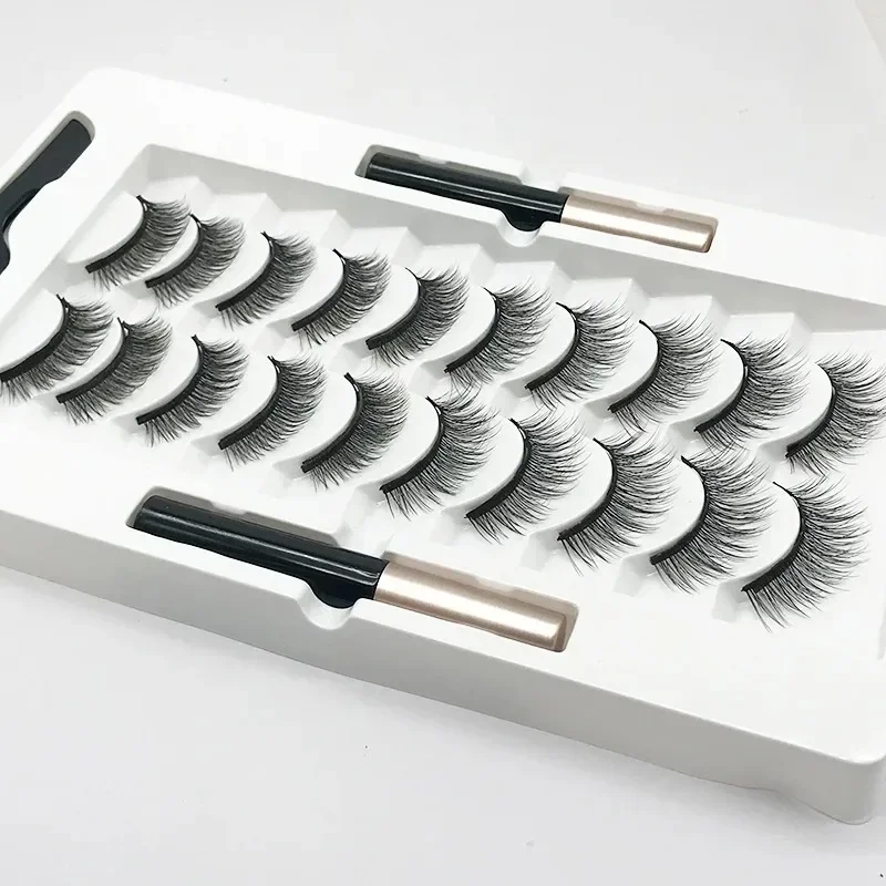 Ensemble de faux cils magnétiques sans colle, cils d'optique naturelle, eye-liner magnétique B