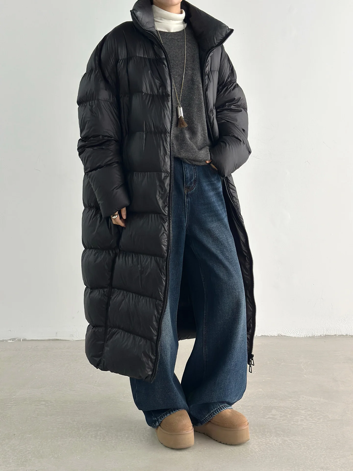 

Ультрадлинное стеганое пальто Bla Long Down Jaet для женщин: теплое, утепленное, с наполнителем из перьев Zero Prure, для повседневной носки, белое