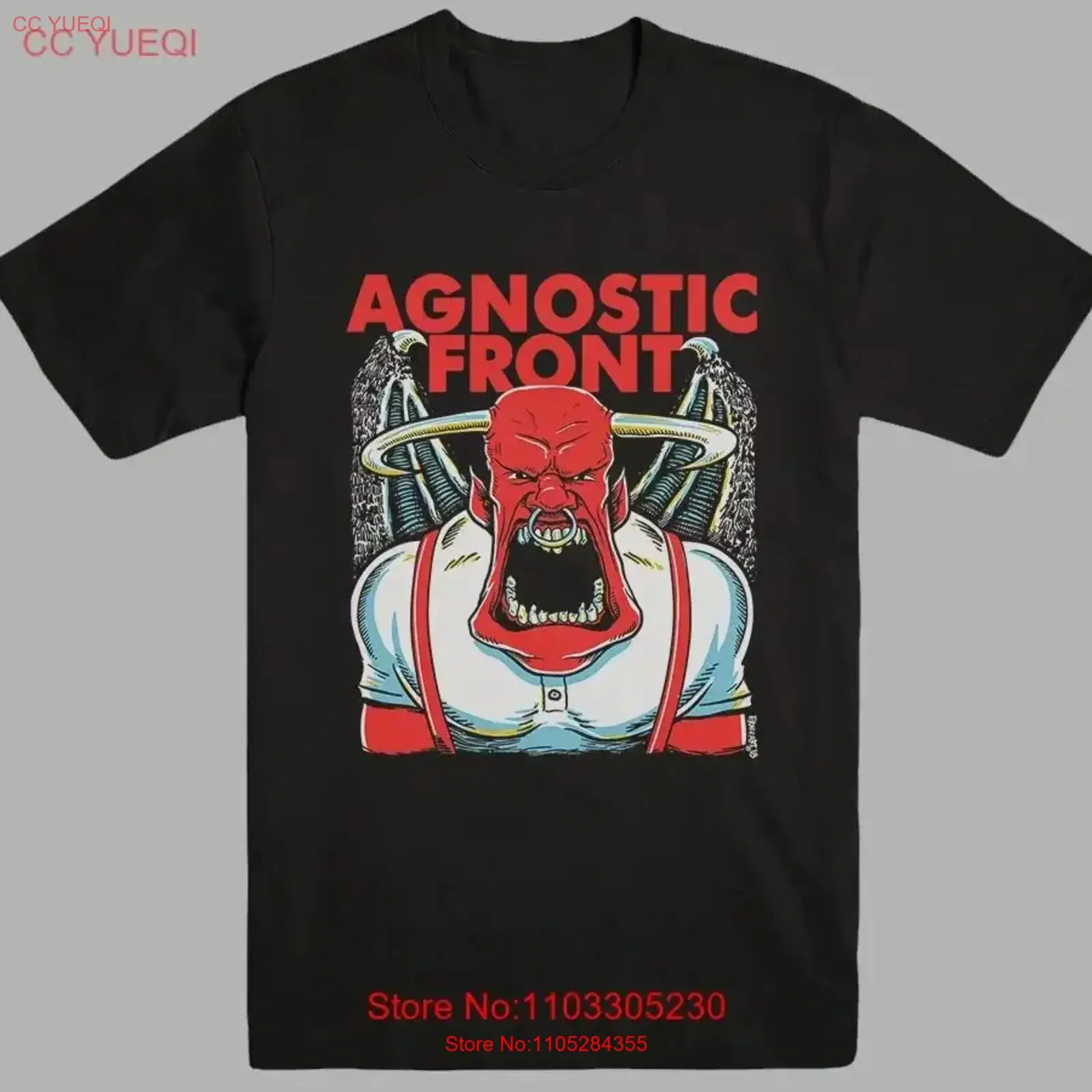 ARTWORK Agnostic Front band black T shirt tee All sizes S 5XL 3F338 vintage Washed fashion Breathable Top For Everyday Wear