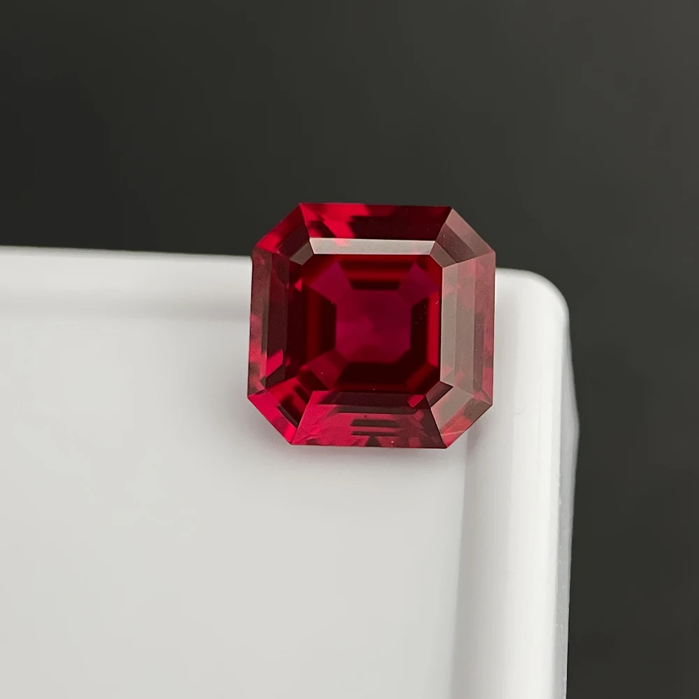 

Pigeon Blood 1Ccarat Asscher Cut Gemstone Loose Stone Lab Created Grown Red Ruby Gems