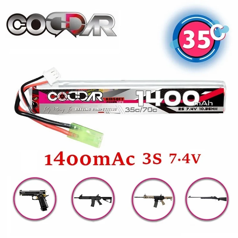 

CODDAR 11,1 V 1400mAh 3SWater Gun Lipo аккумулятор для 35C мини-пистолета Air Gun Электрические игрушечные пистолеты аксессуары с Mini Tamiya