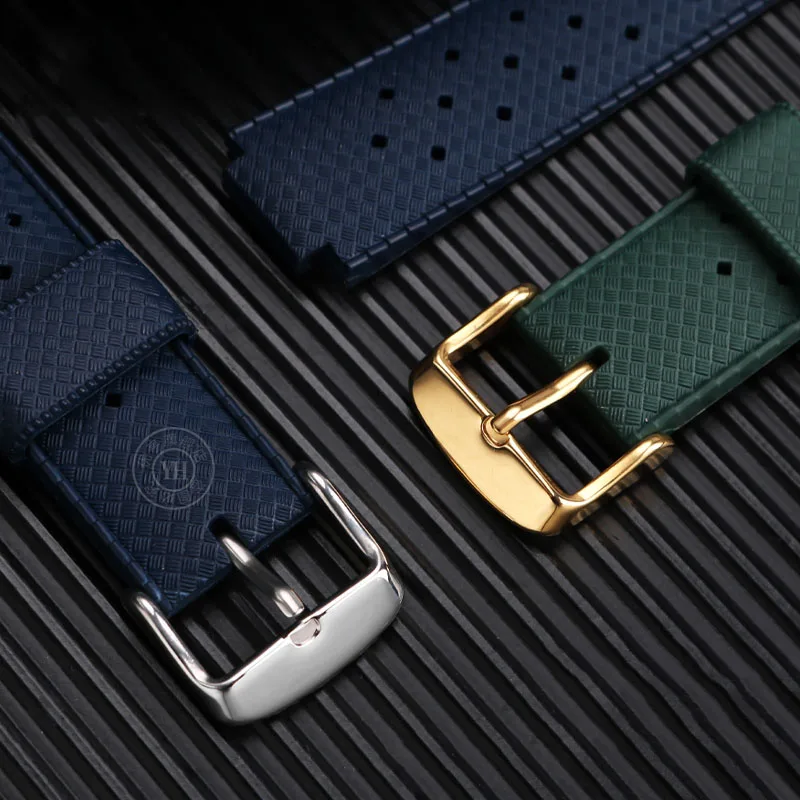 Men\'s watch strap for LV Louis Vuitton TAMBOUR series rubber watch strap with waterproof silicone bracelet 20-12mm raised mouth