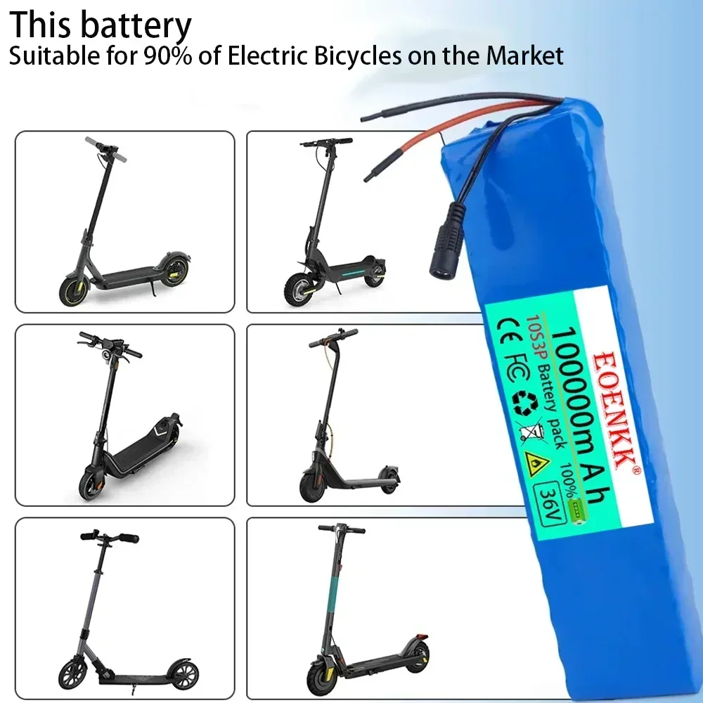 Batterie au lithium aste 10S3P, 36V, 100Ah, 18650 W, batterie modifiée pour vélo, scooter électrique, véhicule avec BMS, 1000