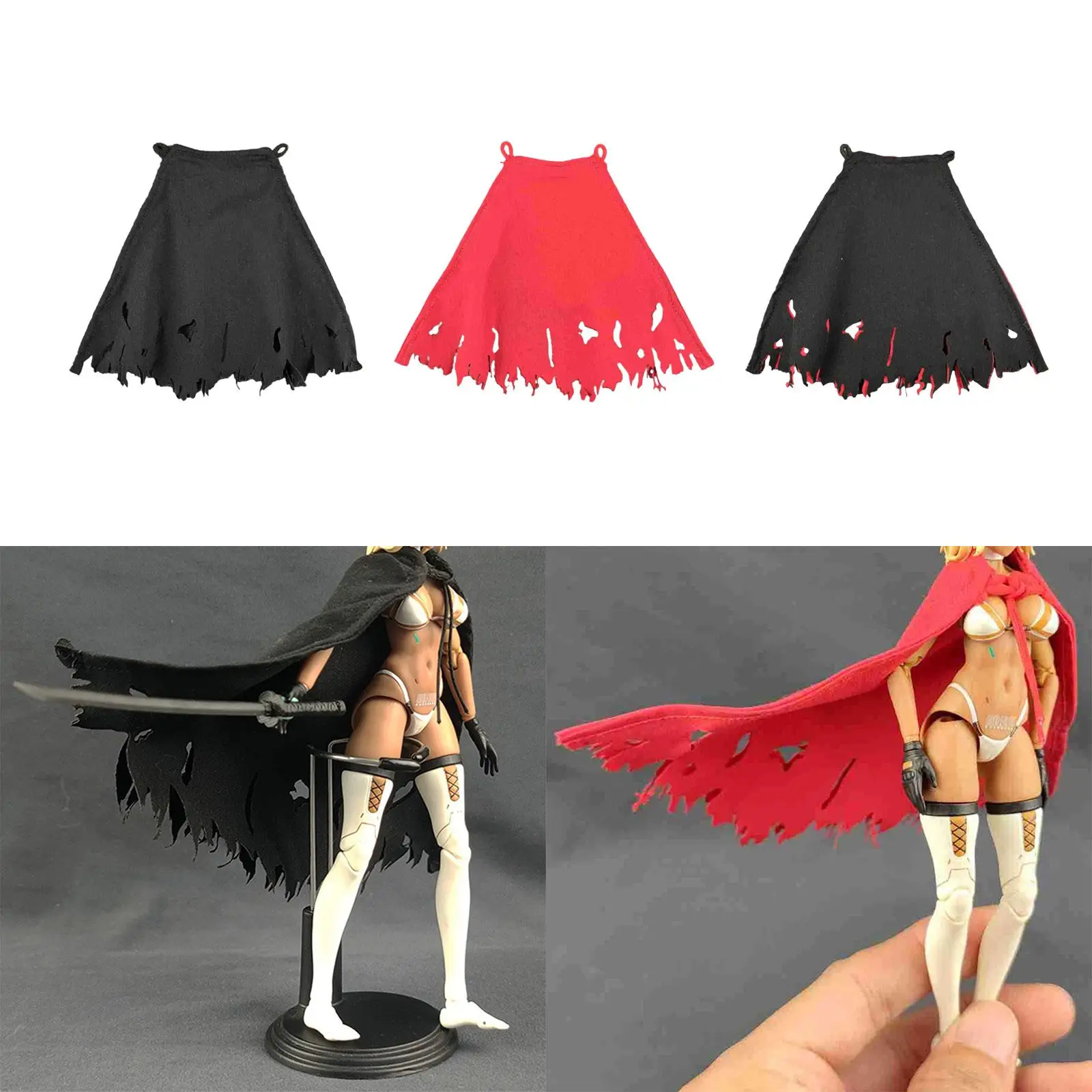 1/12 scala Cape Cape Handmade Cloth Outfit Clothes Figure Cape Model Costume per 6 ''Action Figure e BJD Doll Body Accessory