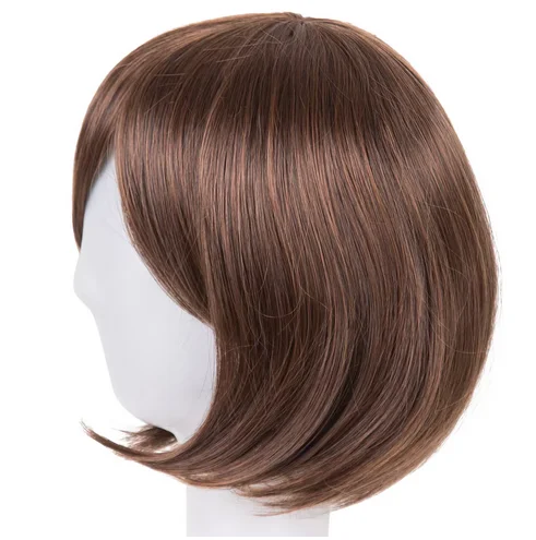 Short Wavy Wig  Synthetic Heat Resistant Fiber Light Brown Student Bob Women Hair Cosplay Halloween Carnival Hairpiece