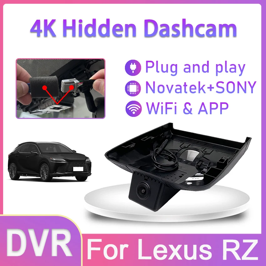

New! Car DVR Wifi Camera UHD 4K Dash Cam Video Recorder Original For Lexus RZ RZ450e DIRECT4 2023 Plug and play DashCam 170°FOV
