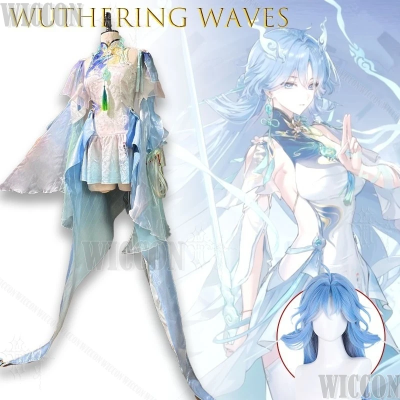 Wuthering Waves Qingxiao Hair Ornament Earrings Cosplay Two Dimensional Game Costume For Comic Con Show Navidad Carnaval Event view 3