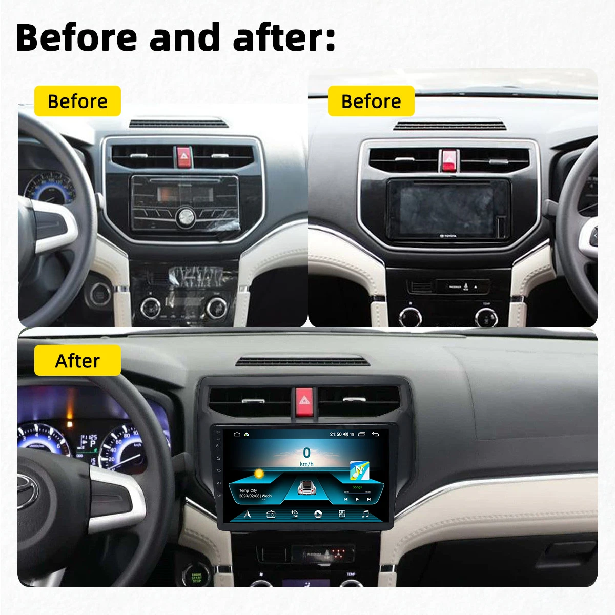2Din Carplay Andorid Auto Car Radio for Toyota Rush 2017-2020 Intelligent System Player WIFI BT Audio FM Stereo Automotivo