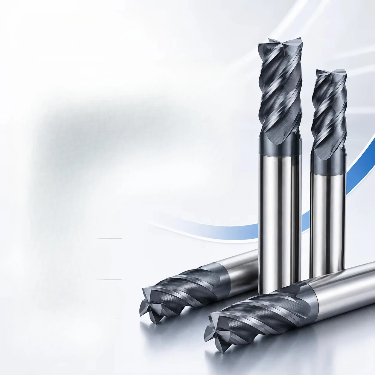 DOHRE Inch Size TEX 4 Flute Flat Milling Cutter in Stock HRC45 1/2 5 Carbide End Mill with Coating for Stainless Steel