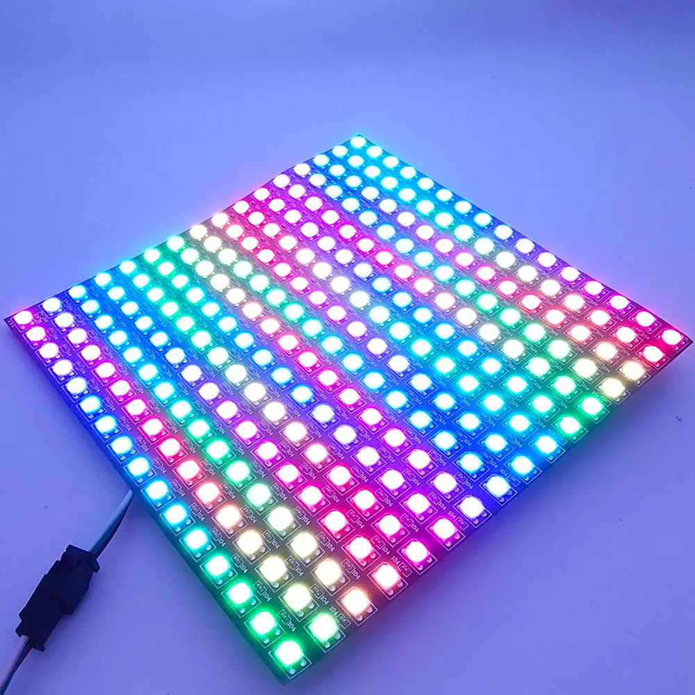 WS2812B Individually Addressable Digital Flexible Panel Light WS2812 IC RGB LED 8x8 16x16 8x32 Pixel Module Matrix Screen DC5V