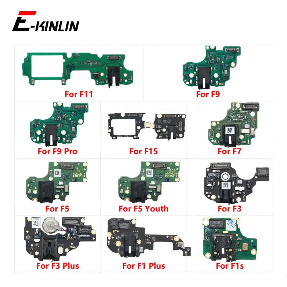 Headphone Jack Audio Microphone Connector Complete Board Flex For OPPO F1s F1 F3 Plus F5 Youth F7 F11 F15 F9 Pro Repair Parts
