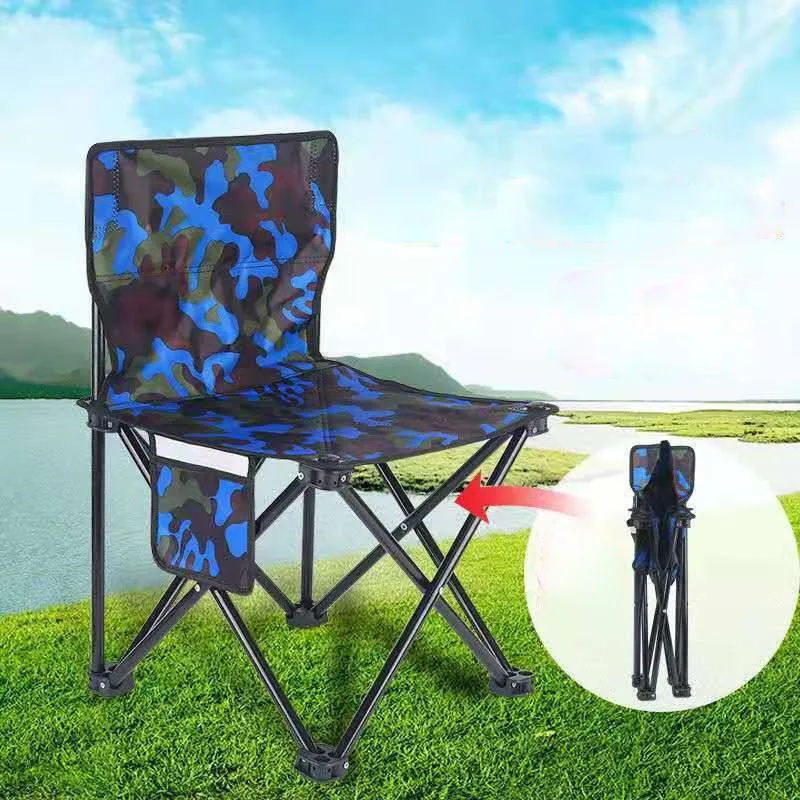 

CAMPINGMOON Foldable Camping Chair with Backrest Portable Lightweight Stainless Steel Outdoor Chair for Beach Fishing Travel