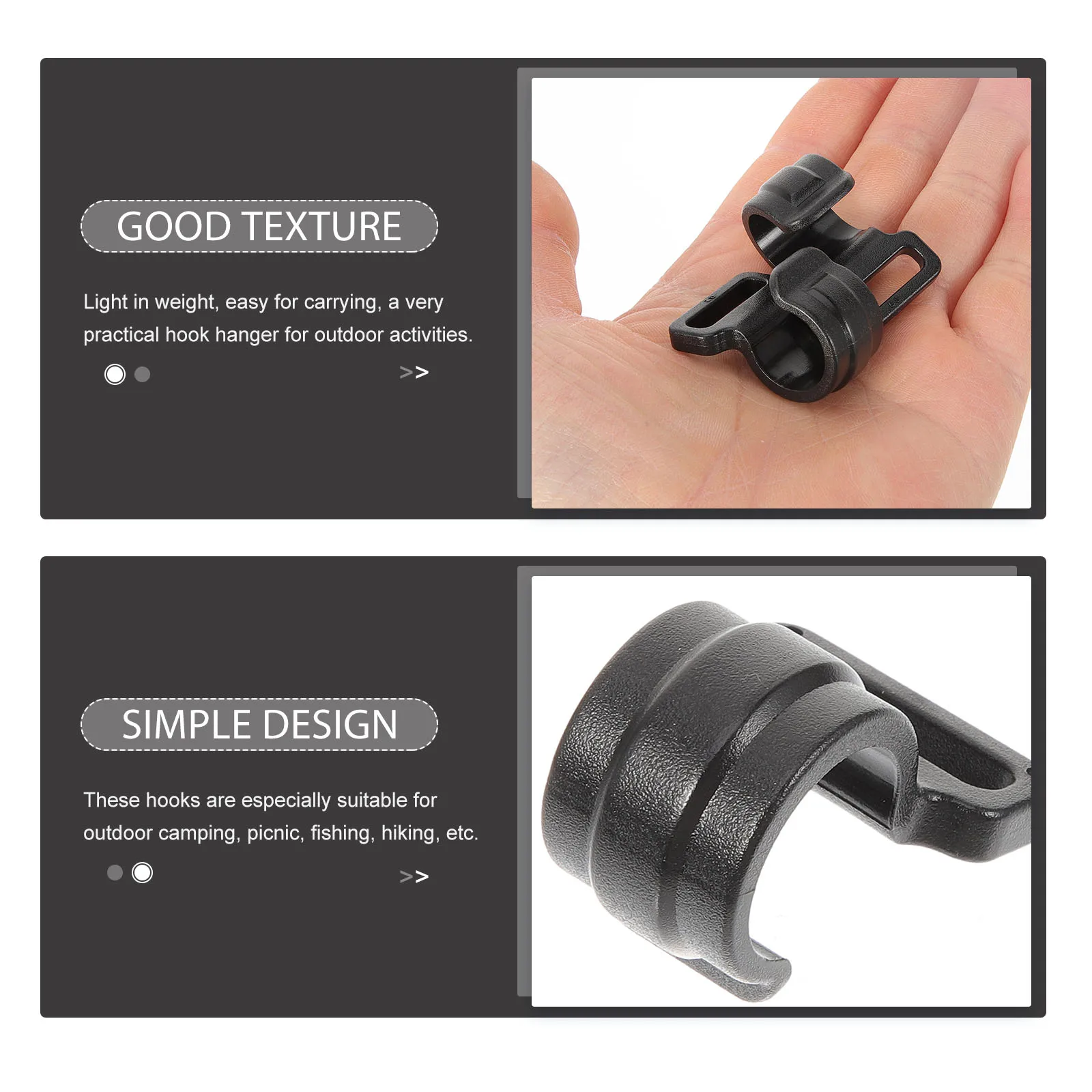

10pcs Tent Accessories Camping Hooks Heavy Duty Plastic Connection Hook for Hanging Light Cookware Bags Outdoor Camping Gear