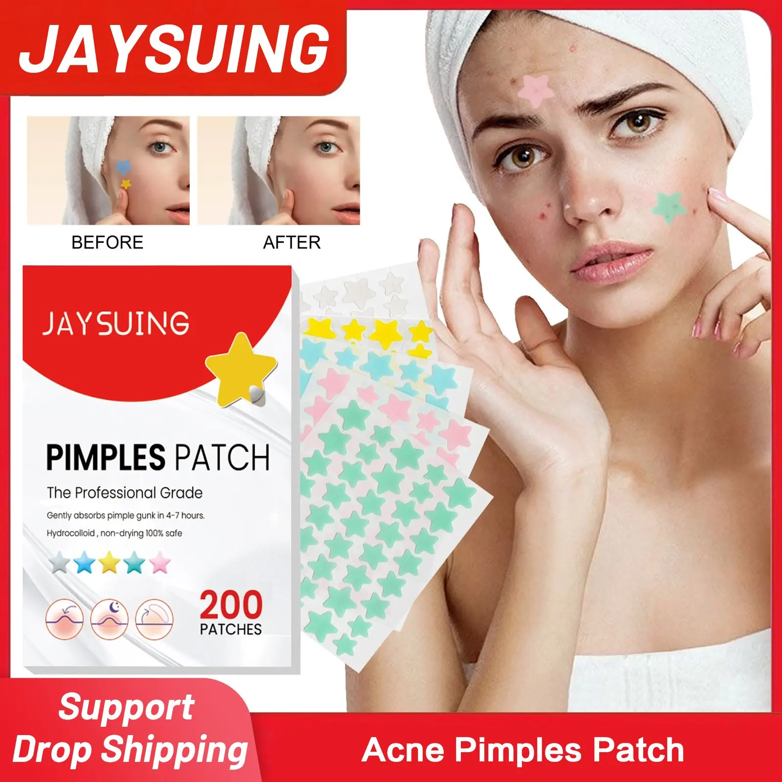 Invisible Acne Patch Blemish Spots Removal Cover Acne Marks Concealer Repair Waterproof Anti-Inflammatory Pimple Remover Sticker