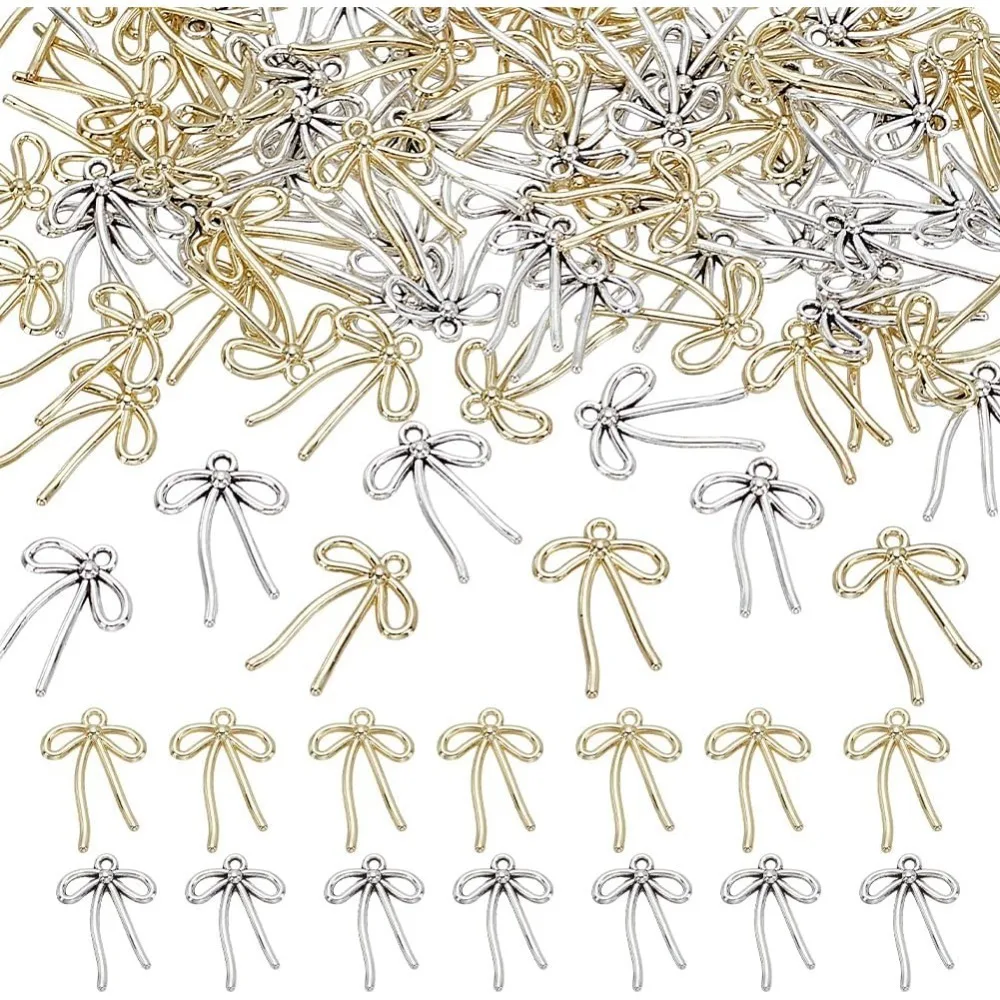 

Bowknot Charm Bow Pendants Metal Bow Pendant Charm with Loop Earring Charms for DIY Earring Necklace Jewelry Making