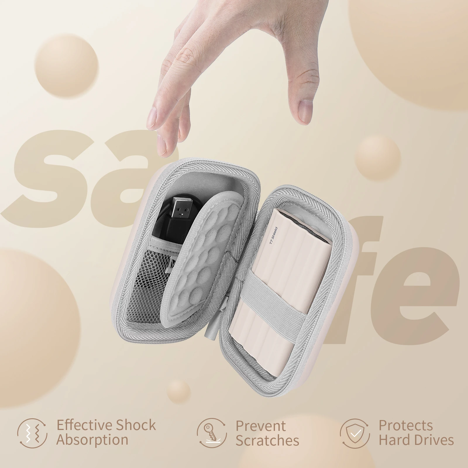

Portable Hard EVA Drive Case for Samsung T7 Shield/ T7 Touch, Shockproof ＆ Waterproof Travel Carrying Storage Bag