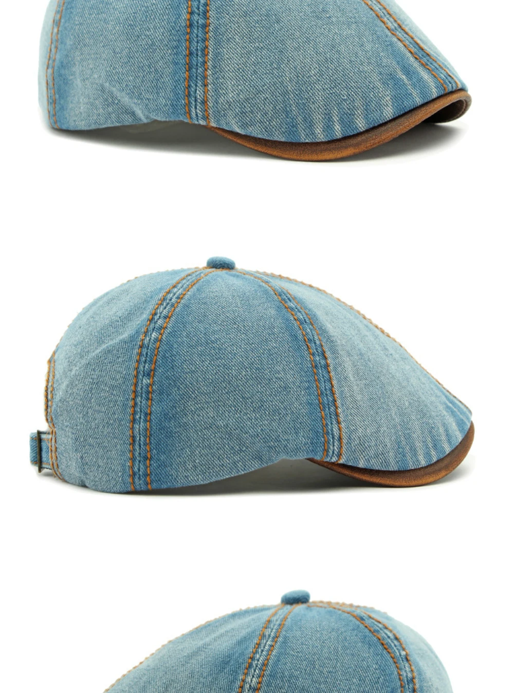 HT4735 Baskenmütze für Männer und Frauen, Vintage-Künstlermaler, achteckige Baskenmütze, 6 Panels, Denim-Efeu, flache Kappe, männlich, weiblich, Frühlings-Baskenmütze – Detail 9