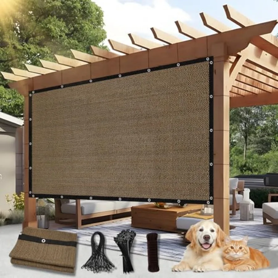 

90% Outdoor Sun Shade Cloth, 10' x 14' Pergola Shade Cover with Grommets, Privacy Screen Sunshades for Patio Garden Backyard, W