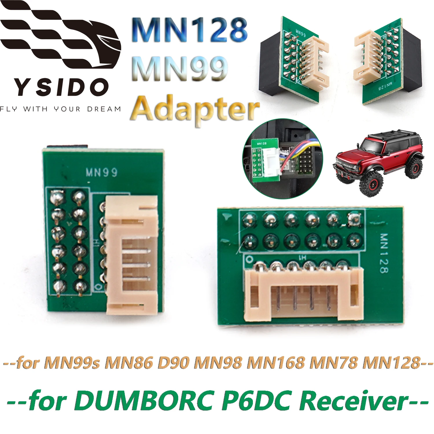 RC Auto MN128 MN99s MN78 MN86 MN98 MN168 D90 Lampe Licht Set Adapter Stecker für DUMBORC P6DC X6DC Empfänger Universal Zubehör